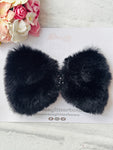 Black Fluffy Bow