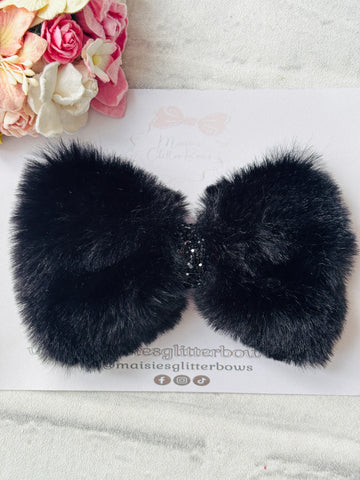 Black Fluffy Bow