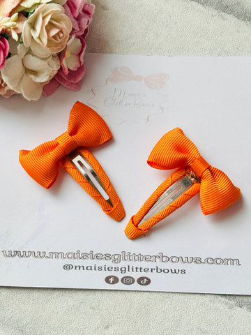 Orange Bow Snap Clips