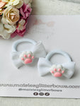 White Bunny Feet Hair Bobbles