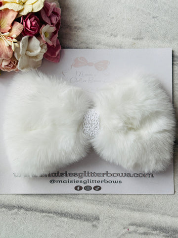 White Fluffy Bow