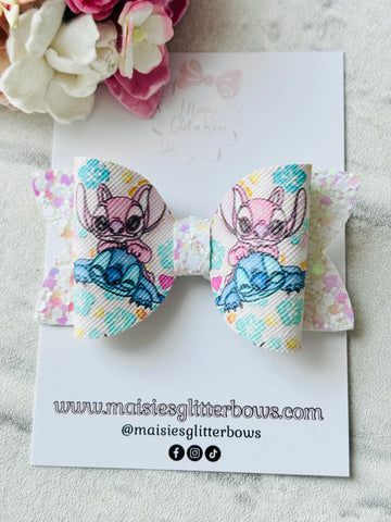 Smallish Angel & Stitch Bow