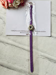 Purple Pu Leather Snap Button Bracelet