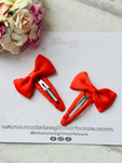 Burnt Orange Bow Snap Clips