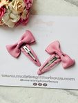 Dusky Lilac Bow Snap Clips