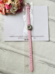 Pink Pu Leather Snap Button Bracelet