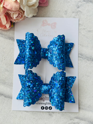 Small Royal Blue Iridescent Bows