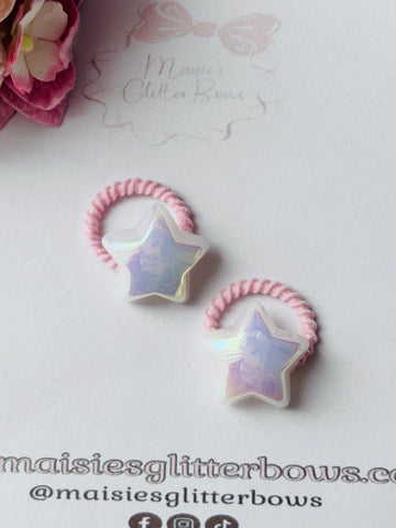 Small Iridescent Star Hair Bobbles