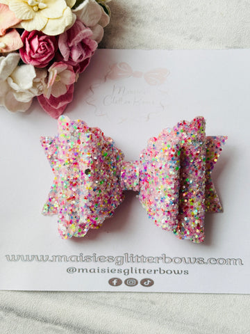 Pink Colourful Glitter Bow