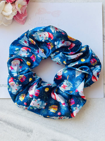 Blue Santa Scrunchie
