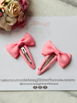 Pink Bow Snap Clips