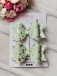 Small Hearts & Stars Glitter Bows