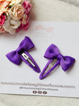 Purple Bow Snap Clips