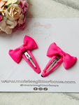 Barbie Pink Bow Snap Clips