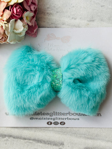 Green Fluffy Bow