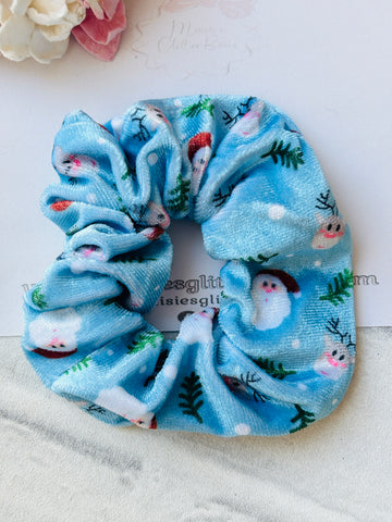 Reindeer & Santa Velvet Scrunchie