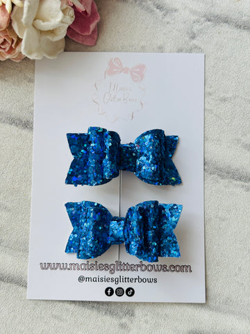 Mini Royal Blue Iridescent Bows