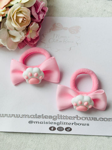 Pink Bunny Feet Hair Bobbles