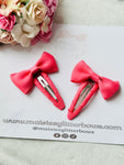 Salmon Pink Bow Snap Clips