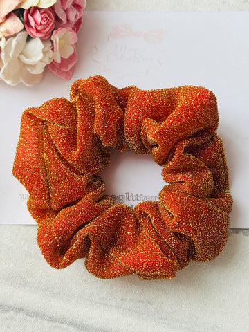 Burnt Orange Glitter Effect Scrunchie
