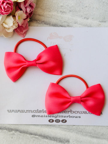 Coral Ribbon Bow Bobbles