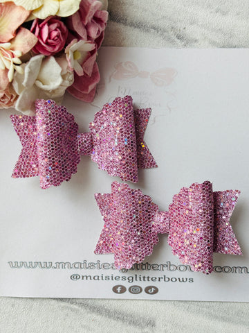 Pink Sequin & Glitter Holographic Bows
