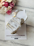 White & Gold Flower Claw Clip