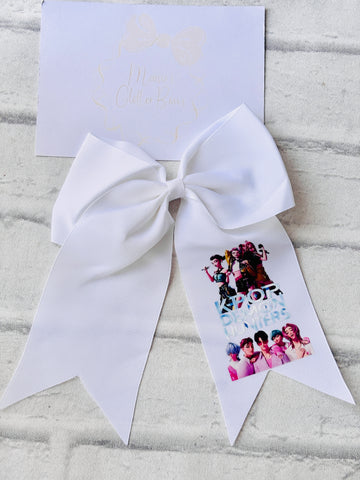 White K-Pop Demon Hunters Ponytail Bow Style 3
