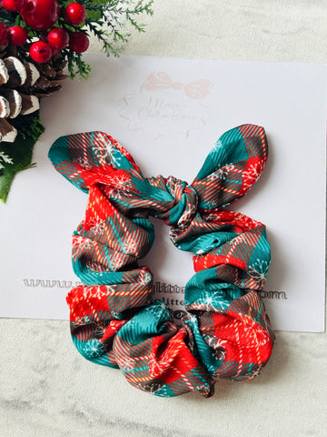 Tartan Snowflakes Scrunchie