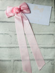 Light Pink Rose Long Tails Bow