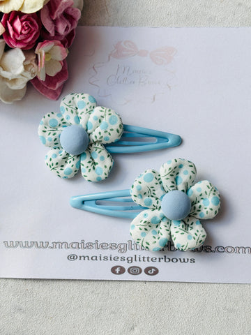 Blue Flower Snap Clips