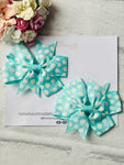Mint Green Daisy Ribbon Bows