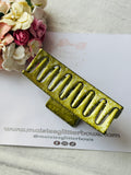 Green Marble Claw Clip