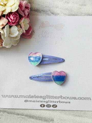 Purple Heart Snap Clips