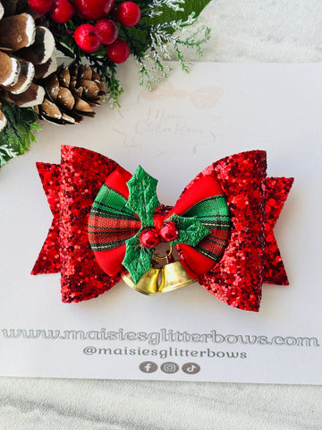 Holly & Bells Bow