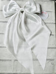 White Silk Waterfall Bow