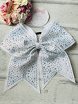 White Diamanté Ponytail Bobble Bow