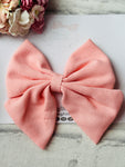 Salmon Pink Fabric Bow