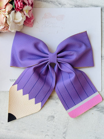 Purple Pencil Bow