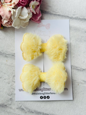 Yellow Fluffy Bows