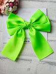 Neon Green Satin Ponytail Bow