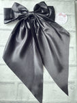 Black Silk Waterfall Bow