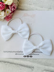 White Ribbon Bow Bobbles