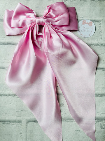 Pink Silk Waterfall Bow