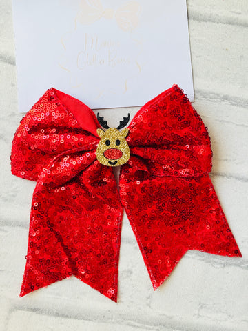 Rudolph Sequin Ponytail Bow
