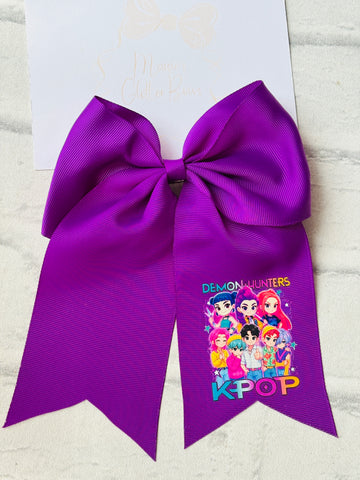 Demon Hunters K Pop Purple Ribbon Ponytail Bow