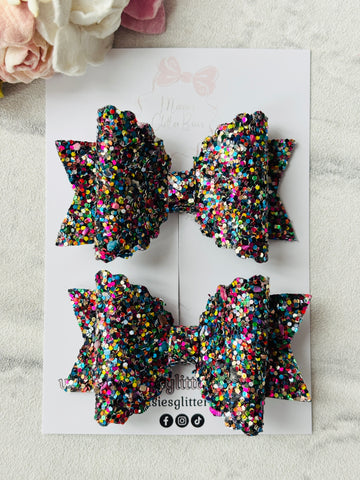 Small Coloured Glitter Bows