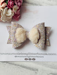 Beige Fluffy Bow