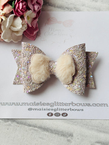 Beige Fluffy Bow