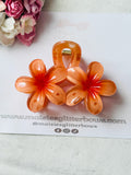 Orange Flower Claw Clip